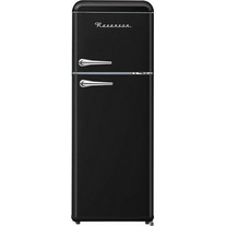 Ravanson LKK-210RB Retro Δίπορτο Ψυγείο Υ147xΠ58xΒ58.5cm Μαύρο