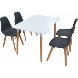 Σετ Τραπεζαρίας Loft Plus Black 5τμχ 120Χ80X72εκ