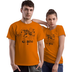 Steampunk Ζώδια - Δίδυμος (Κοντομάνικο Ανδρικό / Unisex) - Orange