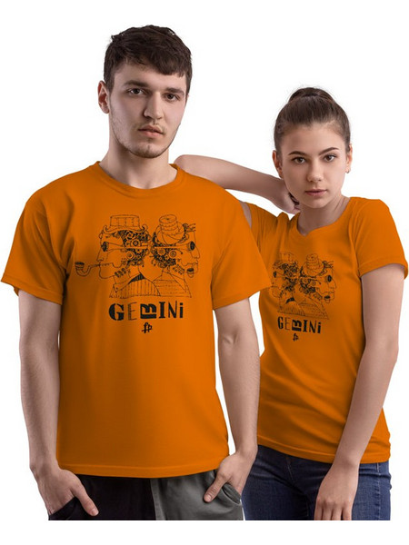 Steampunk Ζώδια - Δίδυμος (Κοντομάνικο Ανδρικό / Unisex) - Orange