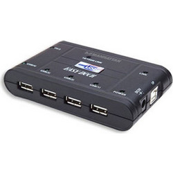 Manhattan MNH-172905 USB Hub 2.0 USB-A με 4 Θύρες USB-A / Ethernet & Εξωτερική Παροχή Ρεύματος