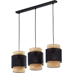 TK Lighting Boho 6541 Κρεμαστό Φωτιστικό Οροφής Ράγα Τρίφωτο Μαύρο