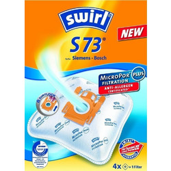 Swirl S73 Σακούλες Σκούπας 4τμχ Συμβατές με Σκούπα Bosch / Siemens