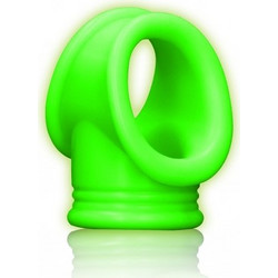 Ouch! Cock Ring Ball Strap Glow in The Dark Ελαστικό Δαχτυλίδι Πέους & Όρχεων Σιλικόνης Πράσινο