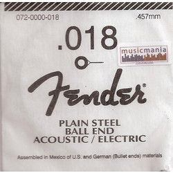 Fender Χορδή Ηλεκτρικής / Ακουστικής Κιθάρας Plain Steel 18"