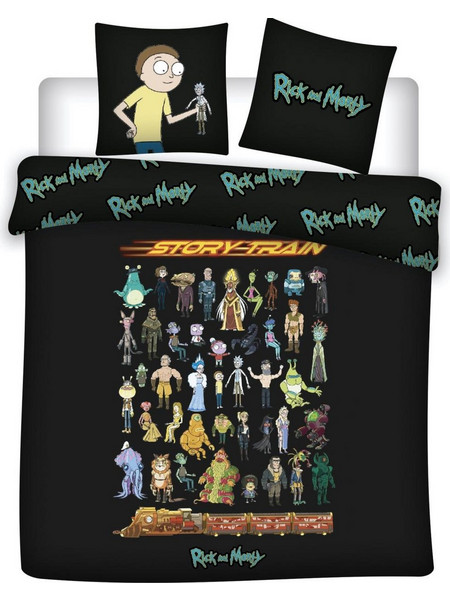 RICK & MORTY - Duvet Cover 240x220cm - Story Train '100% Coton'