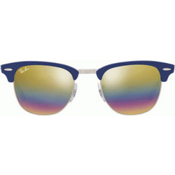 Ray-Ban RB3016 1223/C4 Ανδρικά Γυαλιά Ηλίου Τετράγωνα Κοκάλινα Μπλε με Πολύχρωμο Καθρέπτη Φακό