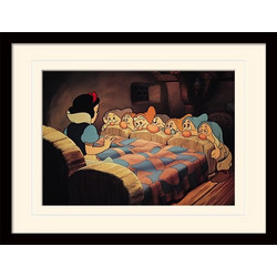 DISNEY - Mounted & Framed 30X40 Print - Snow White Bed