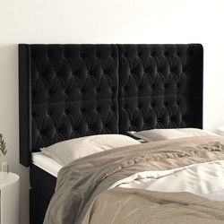 vidaXL Κεφαλάρι Κρεβατιού Βελούδινο Μαύρο 163x16x118/128cm 3119972