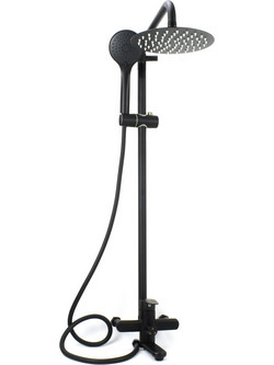 Στήλη & Μπαταρία Ντουζιέρας Μπάνιου Inox 304 122cm Κορωνίς XZ 22018 - Μαύρο
