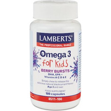 Lamberts Omega 3 for Kids Berry Bursts Ιχθυέλαιο για Παιδιά Μούρα 100 Μασώμενα Δισκία