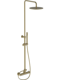 Στήλη Ντουζ 2 Εξόδων με Μπαταρία Teorema Lab 3215344 Soft Brass