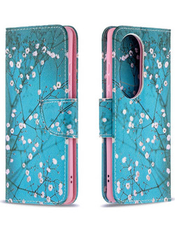 Θήκη Huawei P50 Pro OEM Wintersweet με βάση στήριξης, υποδοχές καρτών και μαγνητικό κούμπωμα Flip Wallet από συνθετικό δέρμα και TPU