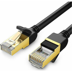 Ugreen Flat U/FTP STP Cat.7 Καλώδιο Δικτύου Ethernet 0.5m Black