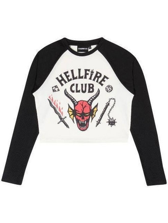 Stranger Things - Hellfire Γυναικεία Crop Top Μπλούζα