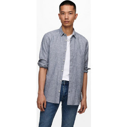 Only & Sons Ανδρικό Πουκάμισο Μακρυμάνικο Λινό 22012321-491412 Blue