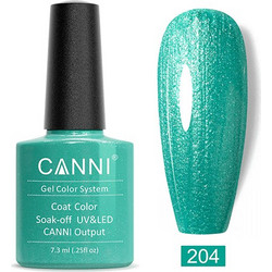 Canni 204 Shiny Peacock Green Ημιμόνιμο Βερνίκι Νυχιών 7.3ml