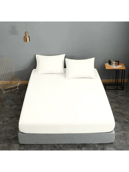 Komvos Σεντόνι Διπλό με Λάστιχο 150x200+22 White