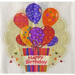 ΧΑΡΤΟΠΕΤΣΕΤΕΣ 20 ΤΕΜ HAPPY BIRTHDAY BALLOONS 16,5 Χ 16,5cm 07366