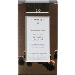 Korres Argan Oil Advanced Colorant 5.0 Καστανό Ανοιχτό Φυσικό Μόνιμη Βαφή Μαλλιών Χωρίς Αμμωνία 50ml