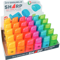 Serve Γόμα - Μονή Ξύστρα Double Sharp Neon Διάφορα Χρώματα 0.93.054