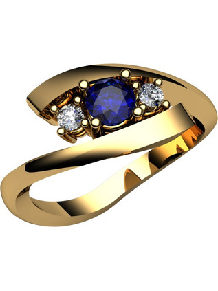 Δαχτυλίδι 14k χρυσό με Ζαφείρι (επιλογές) Ζ0069
