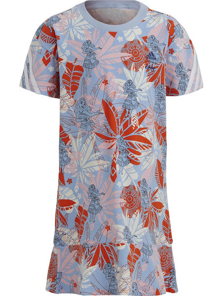 Adidas Disney Moana Παιδικό Φόρεμα Floral Γαλάζιο HR9495