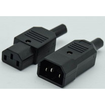 IEC Cable Plug Connector 10A 250V Black 3-Pin Male