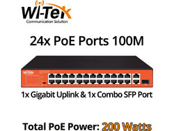 Wi-Tek WI-PS526GH Unmanaged L2 Switch με 24 Θύρες Ethernet 100Mbps και 1 SFP Θύρα