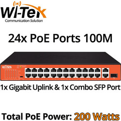 Wi-Tek WI-PS526GH Unmanaged L2 Switch με 24 Θύρες Ethernet 100Mbps και 1 SFP Θύρα