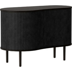 Μπουφές Audacious Faux Leather 5111C5600-7 100x50x67cm Black Oak-Charcoal Umage Ξύλο,Τεχνόδερμα