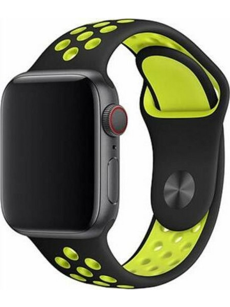 Devia Sport2 Deluxe Λουράκι Σιλικόνης Black / Yellow (Apple Watch 38 / 40 / 41mm)