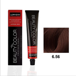 Lorvenn Beauty Color 6.56 Ξανθό Σκούρο Ακαζού Κόκκινο Μόνιμη Βαφή Μαλλιών 70ml