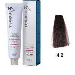 Faipa Three Color 4.2 Ιώδες Καστανό Μόνιμη Βαφή Μαλλιών 120ml