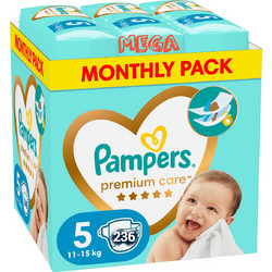 Pampers Premium Care Monthly Pack Πάνες No5 11-16kg 236τμχ