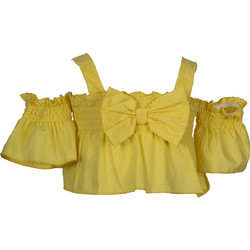 M&B Παιδικό Crop Top Κοντομάνικο Κίτρινο 1730