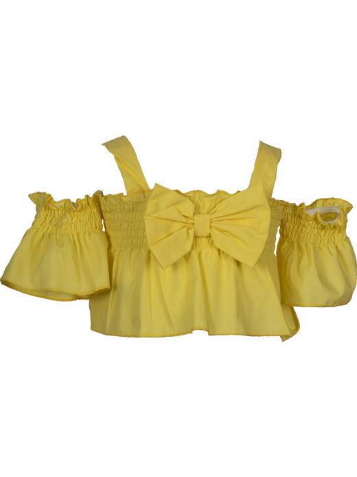 M&B Παιδικό Crop Top Κοντομάνικο Κίτρινο 1730