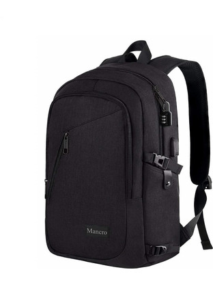 Mancro 1006 Αδιάβροχο Αντικλεπτικό Backpack Laptop 15.6" Black