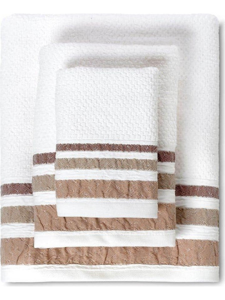 Set3 Πετσέτες Μπάνιου 100% Βαμβάκι Plade Beige 550gr