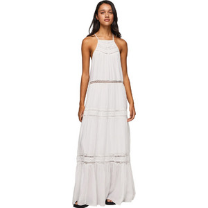 Pepe Jeans Eris Maxi Καλοκαιρινό Καθημερινό Φόρεμα Λευκό PL953276-800