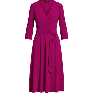 Lauren Ralph Lauren Midi Φόρεμα για Γάμο / Βάπτιση Κρουαζέ Φούξια 250769904031-601