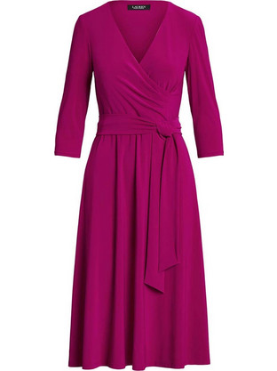 Lauren Ralph Lauren Midi Φόρεμα για Γάμο / Βάπτιση Κρουαζέ Φούξια 250769904031-601