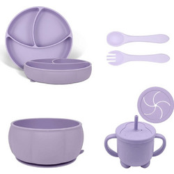 BabyCloud Βρεφικό Σετ Φαγητού Σιλικόνης Pumpkin Purpe 5τμχ