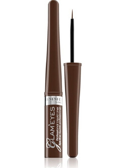 Rimmel Glam'Eyes Liquid Liner 002 Braun Velvet Πινέλο Eyeliner
