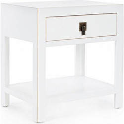 Bizzotto Pechino Κομοδίνο Ξύλινο Λευκό 46.5x34x50.5