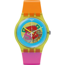 Swatch Color Palette Γυναικείο Ρολόι με Πολύχρωμο Καουτσούκ Λουράκι SUOJ101