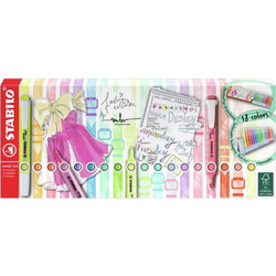 Stabilo Μαρκαδόροι υπογραμμίσεως Swing Deskset 18 χρωμάτων Παστελ Stabilo με βάση στήριξης 275/18-01