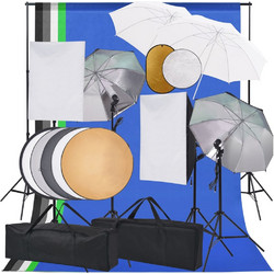 vidaXL 3067105 Kit με Φόντο Ανακλαστήρες Ομπρέλες & Soft Box