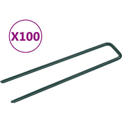 vidaXL Καρφιά για Τεχνητό Γρασίδι 100 τεμ. σε U Σχήμα Σιδερένια 315797