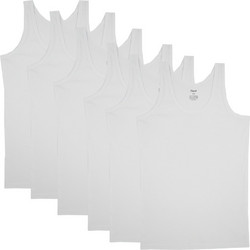 6Pack Ανδρική Φανέλα με Τιράντα economy 100% cotton Λευκή